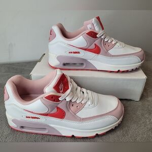 Nike Air Max 90 Valentine's Day Sneakers Womens Size 8 Pink White DD8029-100